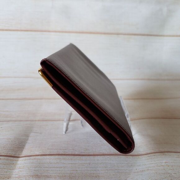 Cartier Paris Leather Bifold Long Checkbook Wallet Luxury Burgundy Designer - Picture 4 of 14